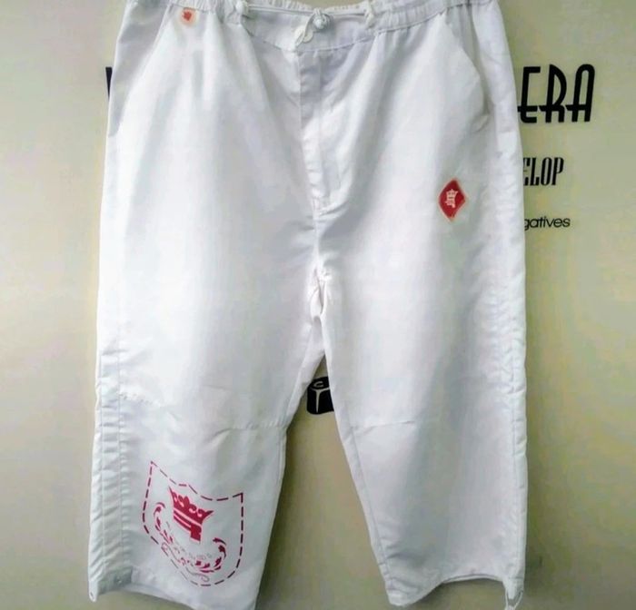 Pantacourt léger homme été blanc et rouge Rivaldi - photo numéro 3