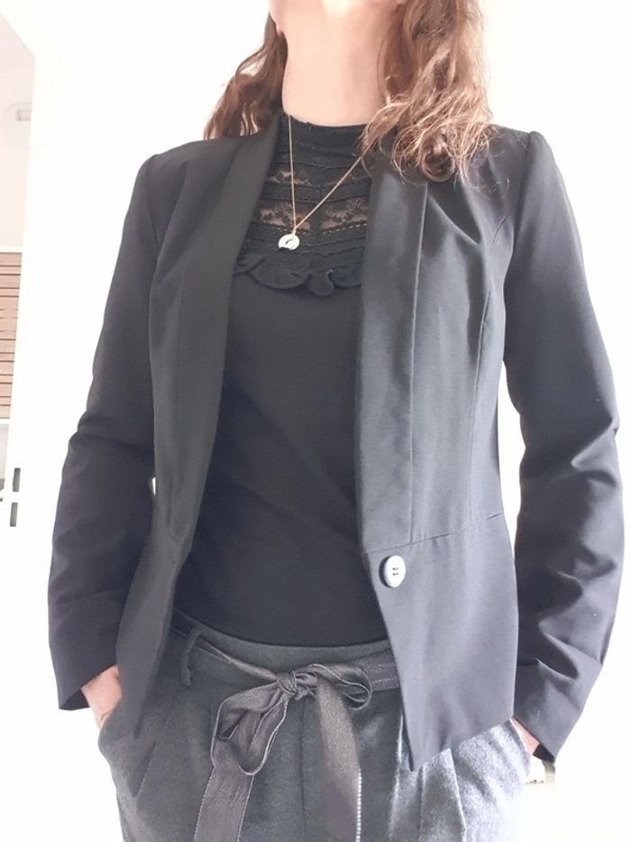 Veste tailleur haut gilet pimkie noir taille 36 - photo numéro 2