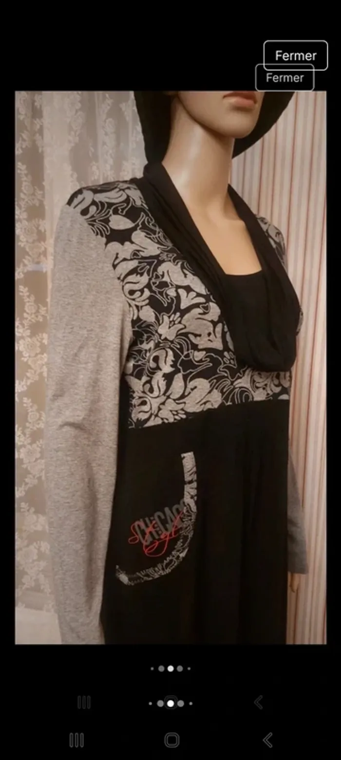 Jolie Robe Taifun noire et gris fr/be 42 - photo numéro 8