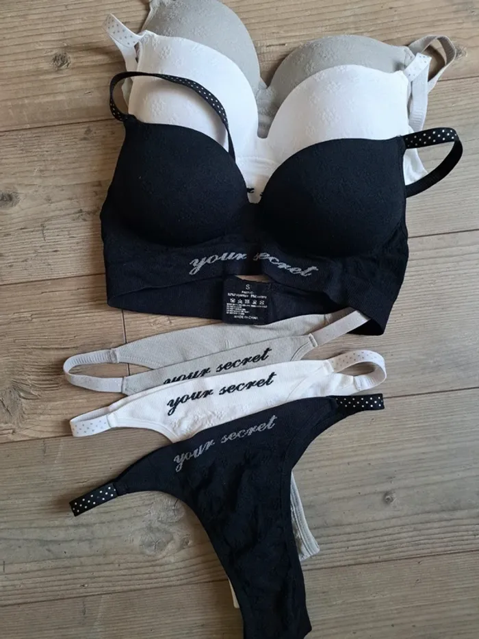 Lot de 3 ensembles de lingerie lounge. 
3 soutien-gorge et 3 string - photo numéro 2