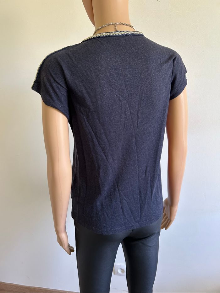 Blouse bleue marine à manches courtes Morgan taille M TBE - photo numéro 6