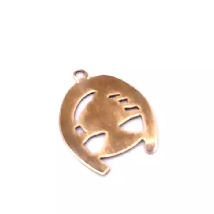 Ancien pendentif fer à cheval Porte-Bonheur 1914-1915 Laiton doré - photo numéro 2