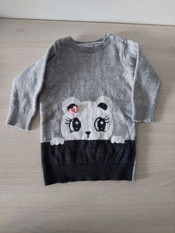 Robe en laine 6mois motif chat