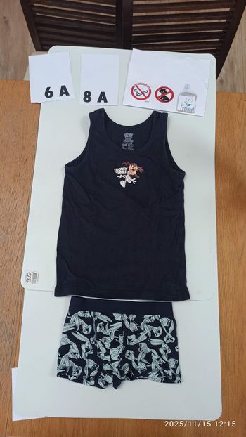 6 ans - 8 ans pyjama pyjacourt pyja short bleu marine Looney Tunes