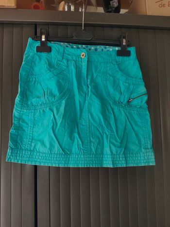 Jupe 10 ans turquoise réglable a la taille