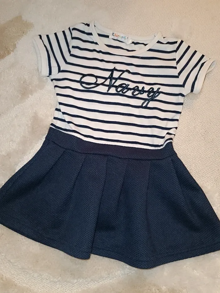 Robe patineuse marinière Chicaprie 24 mois - photo numéro 5