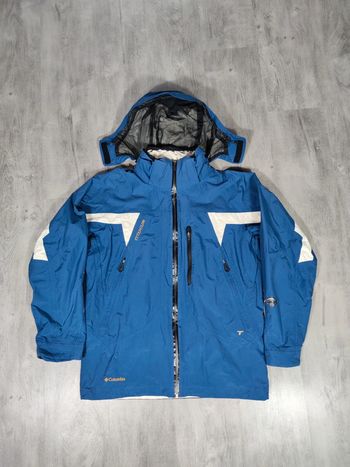 Parka Columbia Titanium Bleu Logo Brodé Taille S Homme