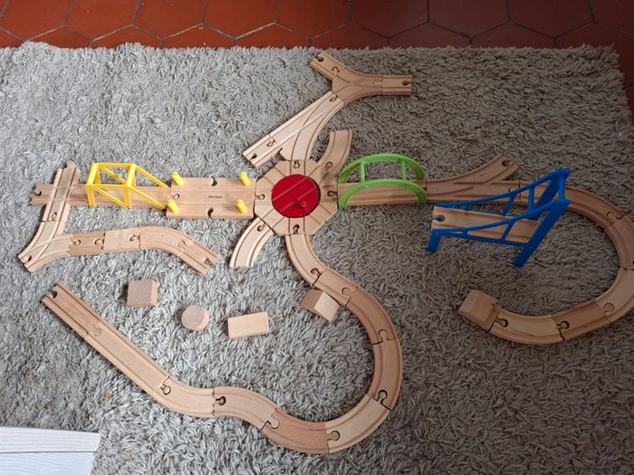 Circuit en bois enfant jeu de construction - photo numéro 2