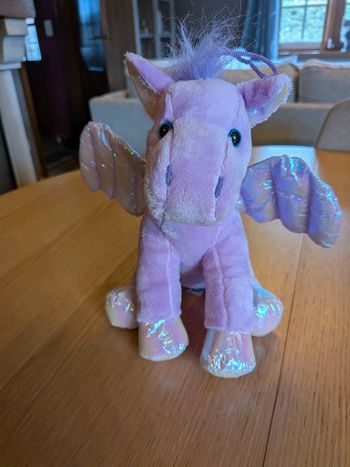 Peluche brillante licorne ailée