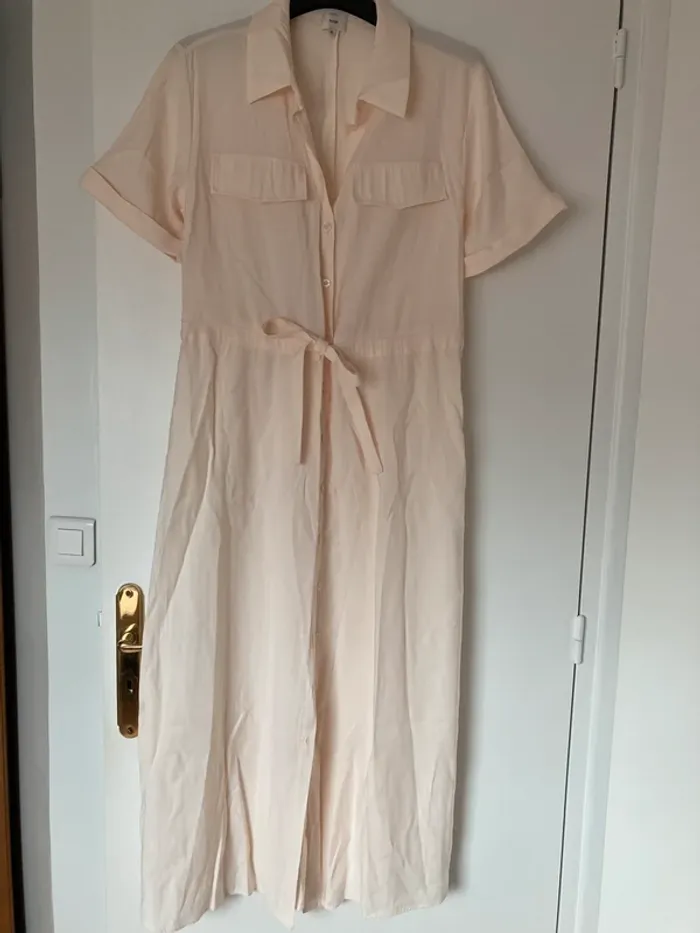 Robe longue type saharienne An’ge écrue