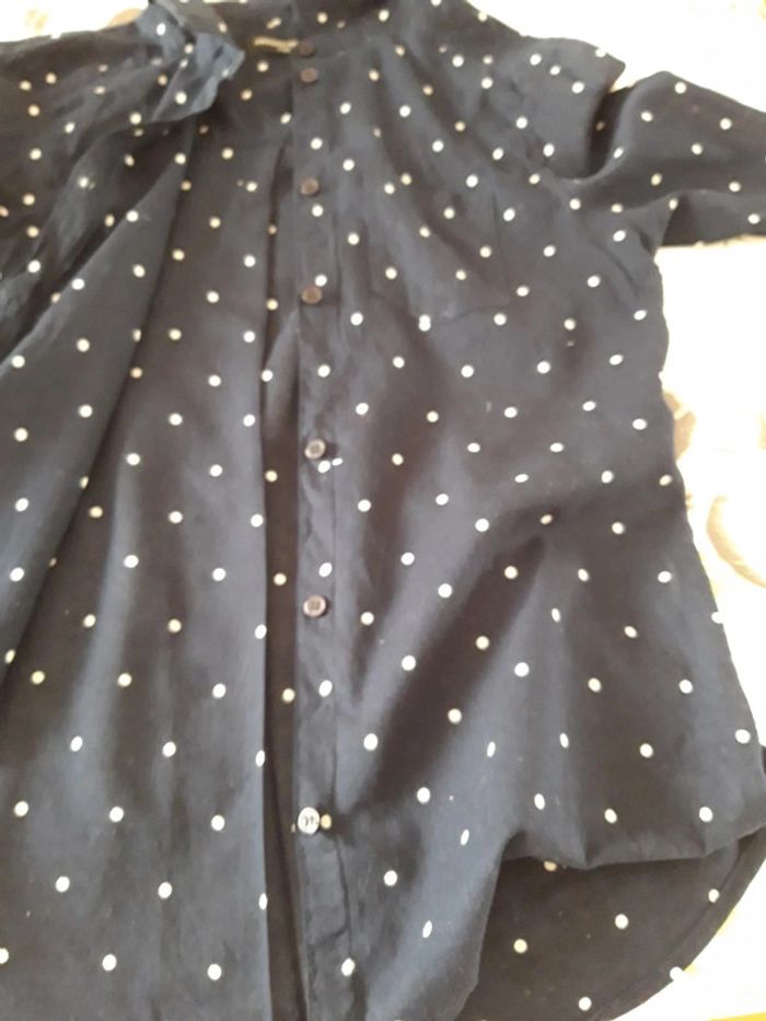 Chemise/chemisier à pois blanc - photo numéro 7