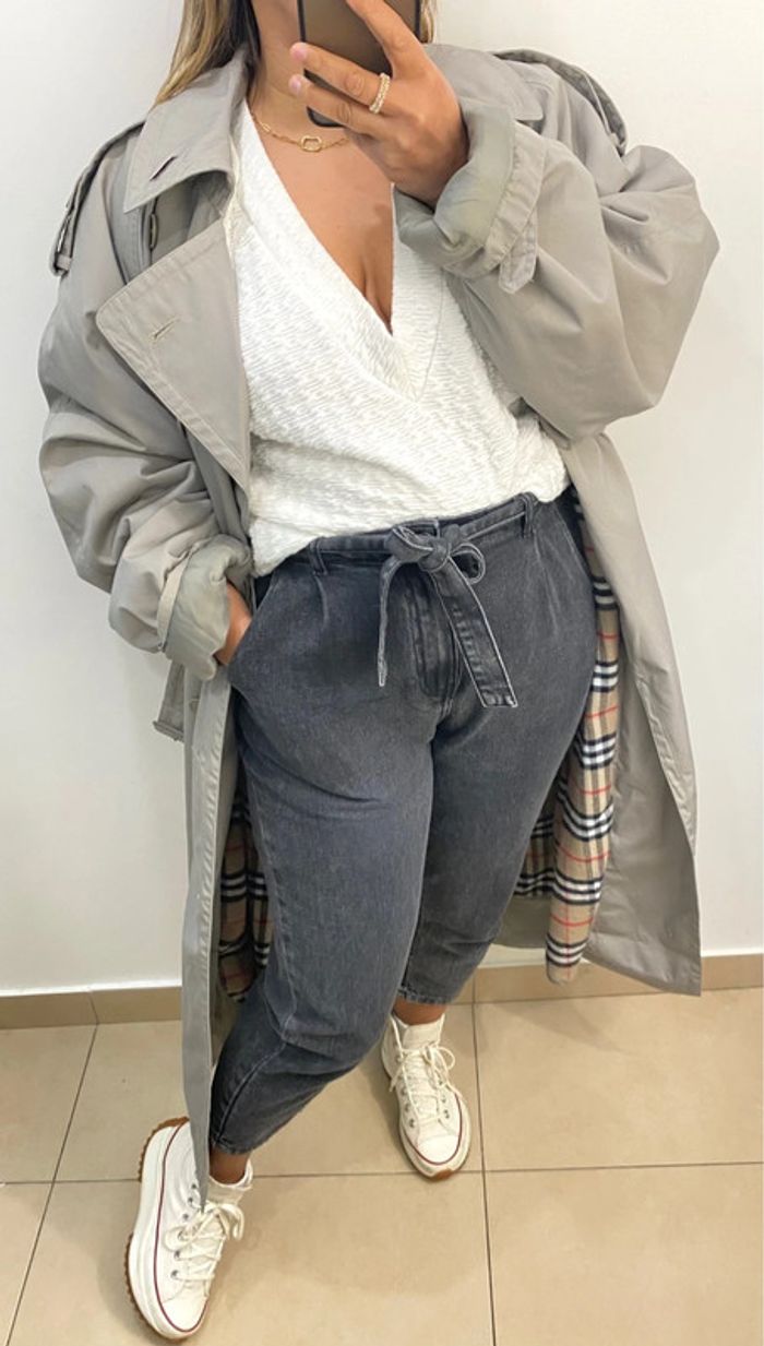 Trench Coat Long Mixte Taille 40-42 Coupe Loose - photo numéro 2