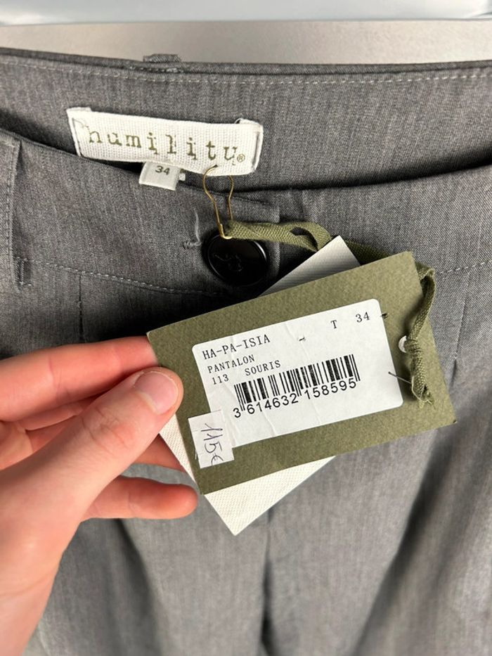 Pantalon tailleur gris taille haute Humility 34 neuf - photo numéro 3
