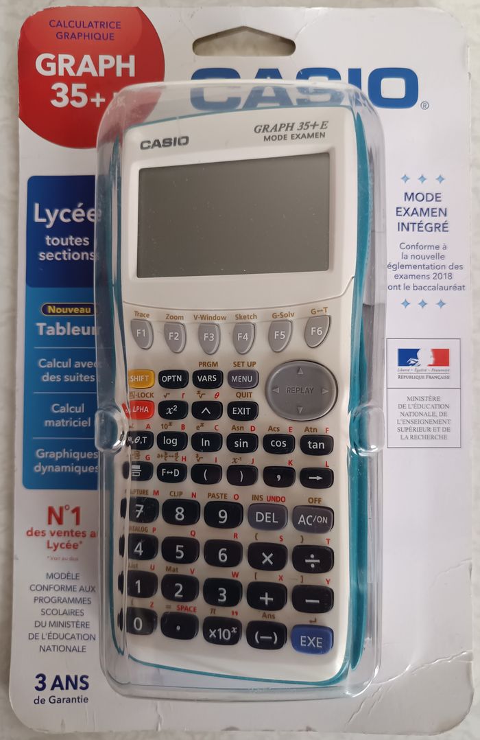 Casio Graph 35+ E Calculatrice graphique USB avec mode examen emballage original