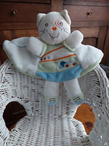 Doudou rond plat chat Nicotoy  Kitchoun