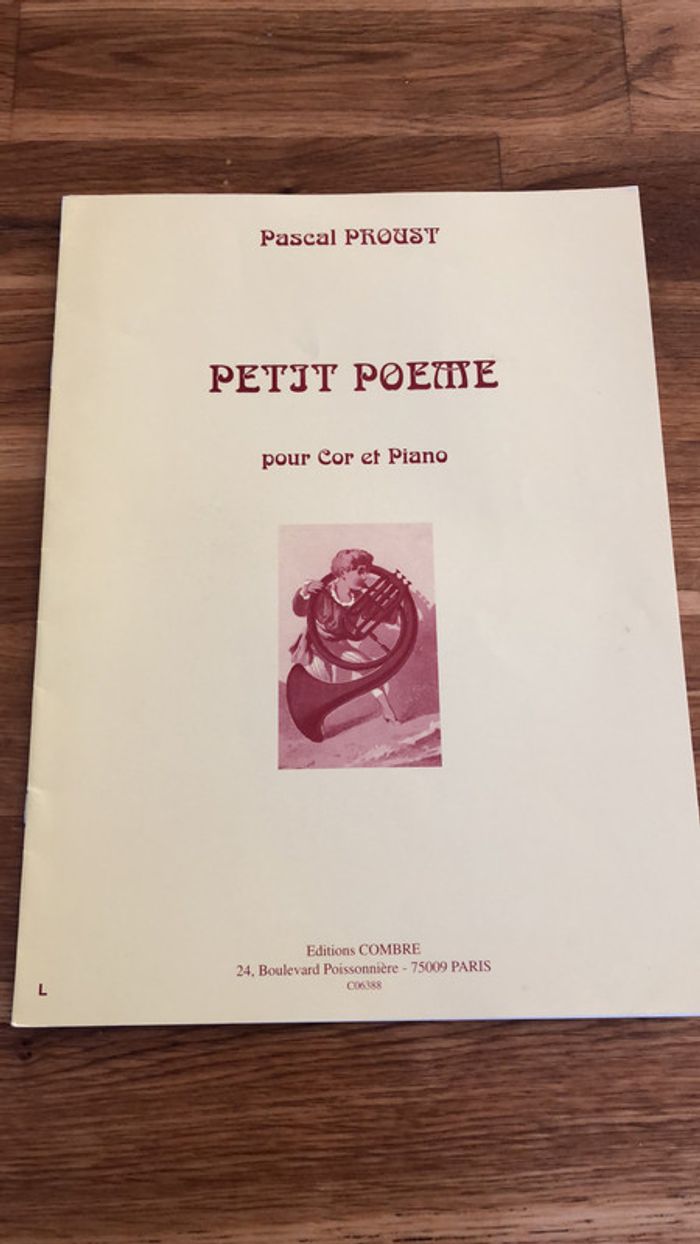 Pascal Proust Petit poème Partition - Cor