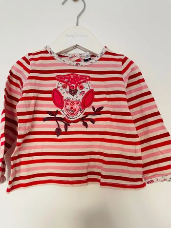 Tee shirt manche longue 18 mois à rayure fille bébé sergent major