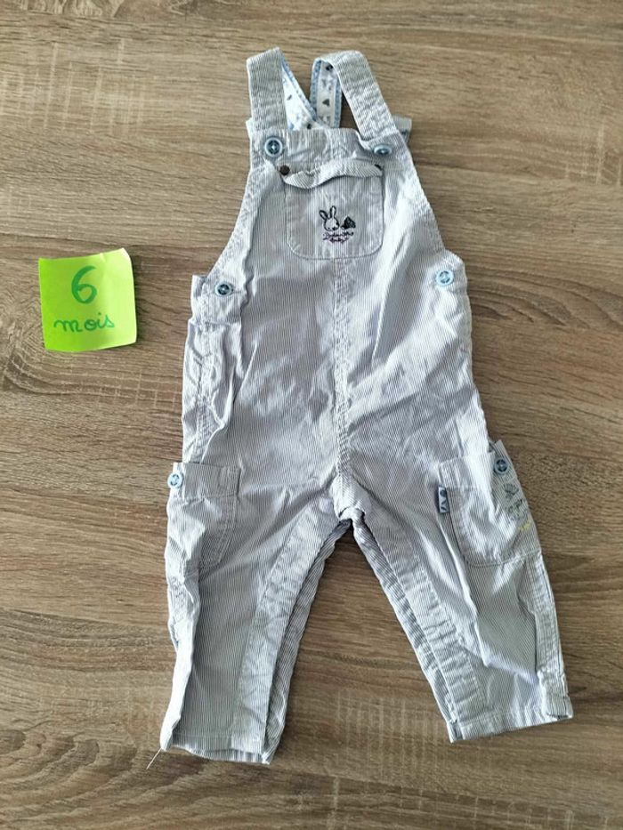 Salopette à rayures bleues Sergent Major - Taille 6 mois