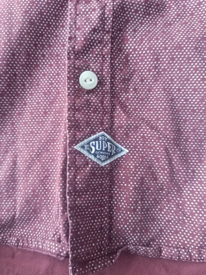 Chemise a point rouge bordeaux Superdry - photo numéro 2