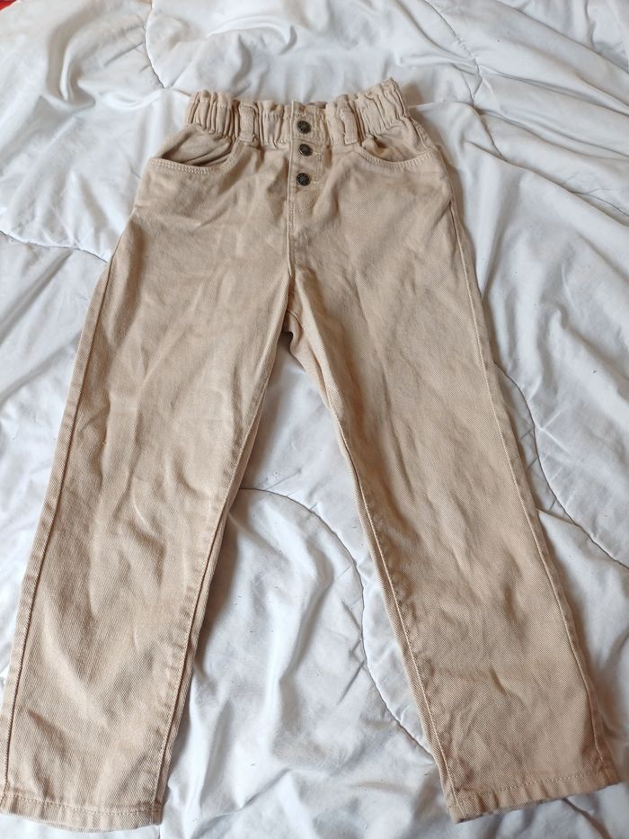 Pantalons denim coupe slouchy à taille ajustable fille - photo numéro 6