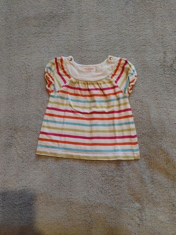 T shirt blanc rayures