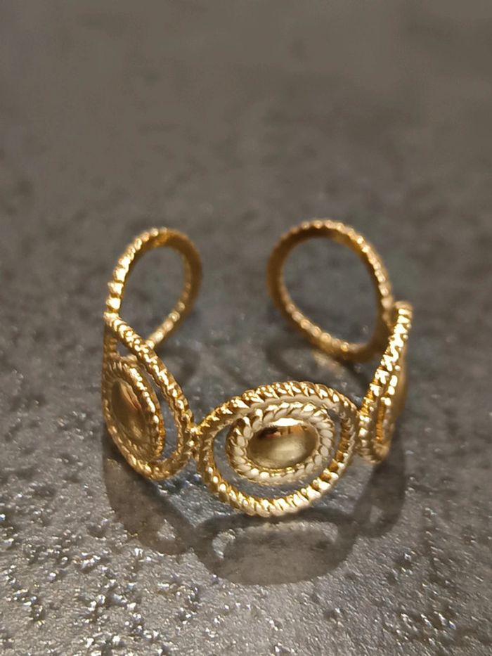 Bague ronds doré ajustable - photo numéro 3