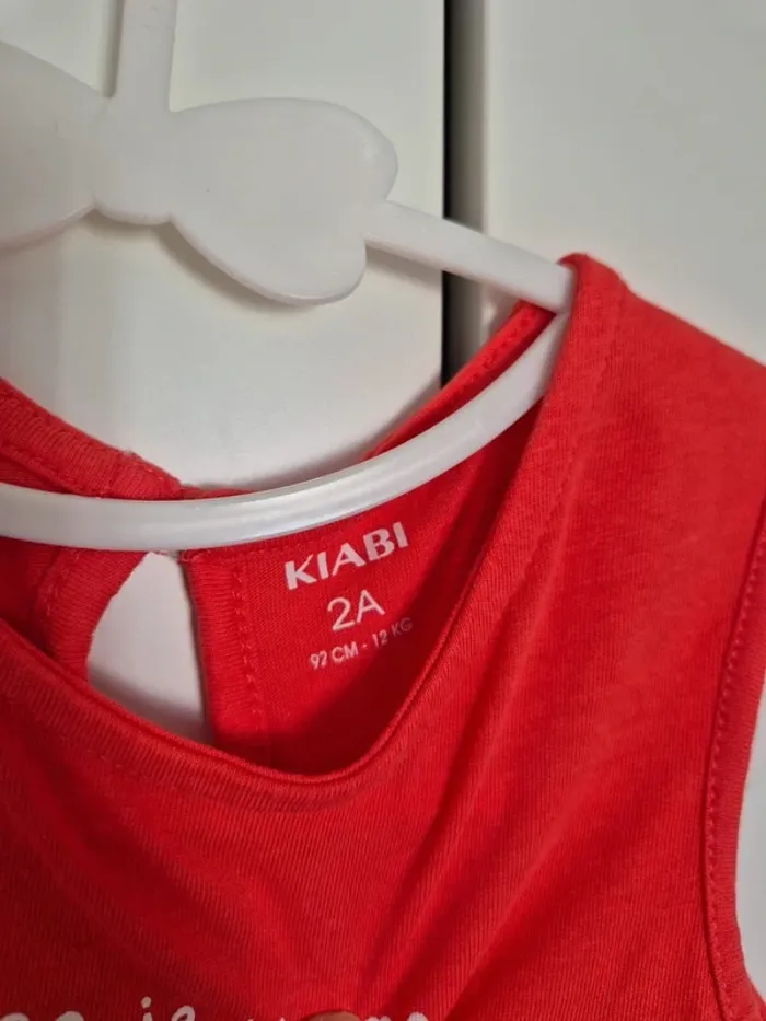 robe d'été KIABI taille 2 ans 92cm Rouge maman je t'aime 🌸 collection 2025 - photo numéro 3