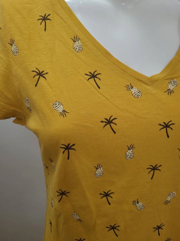 T shirt manches courtes Esprit jaune à motif taille L - photo numéro 3