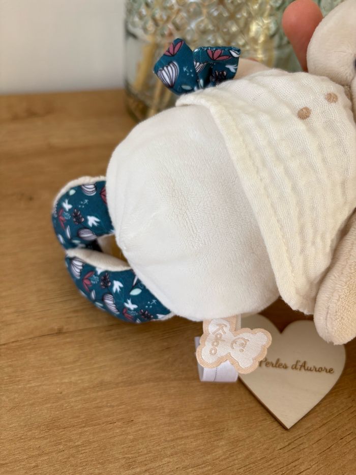 Doudou peluche lapin nature - photo numéro 4