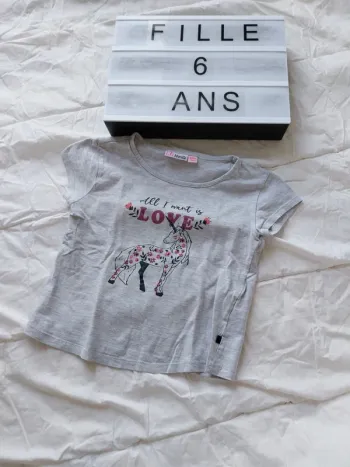 Tee-shirt manche courte fille 6 ans