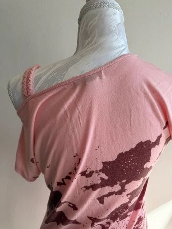 👚 Top asymétrique Y2K rose DIESEL vintage – imprimé logo - Taille S 