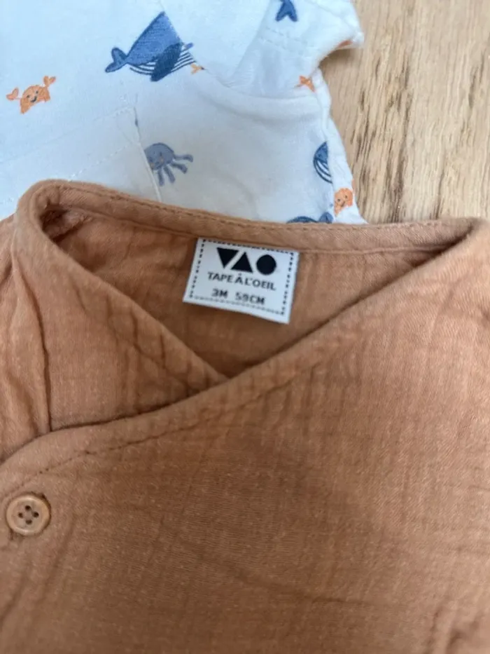lot de 2 combishort tape à l’œil 3 mois - photo numéro 5
