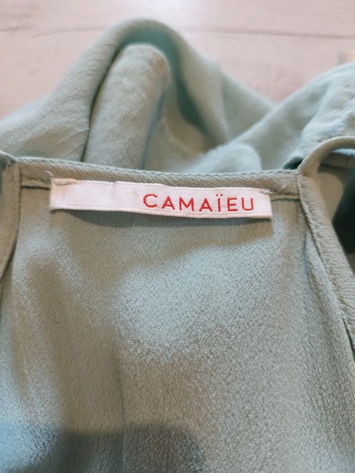 Très joli top vert d'eau et dentelle Camaïeu neuf taille M - photo numéro 6