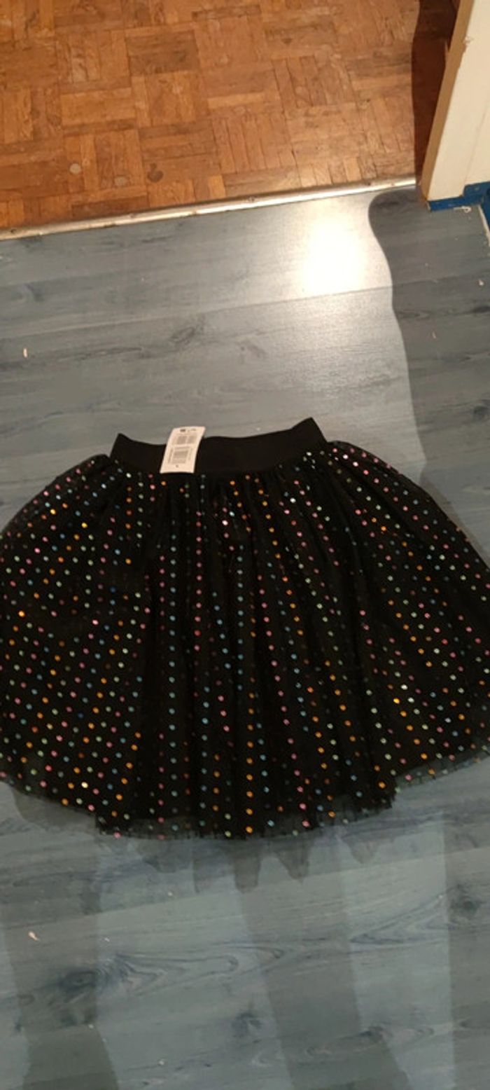 Jupe fille noire avec strass multicolore neuf 12 ans