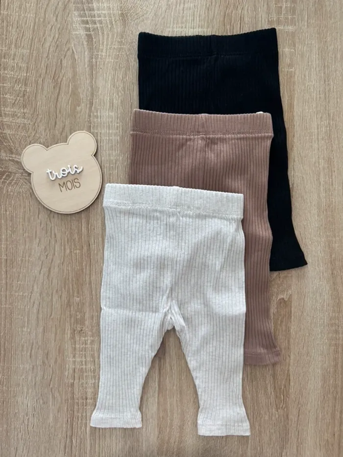 Lot de 3 leggings - Taille 3 mois