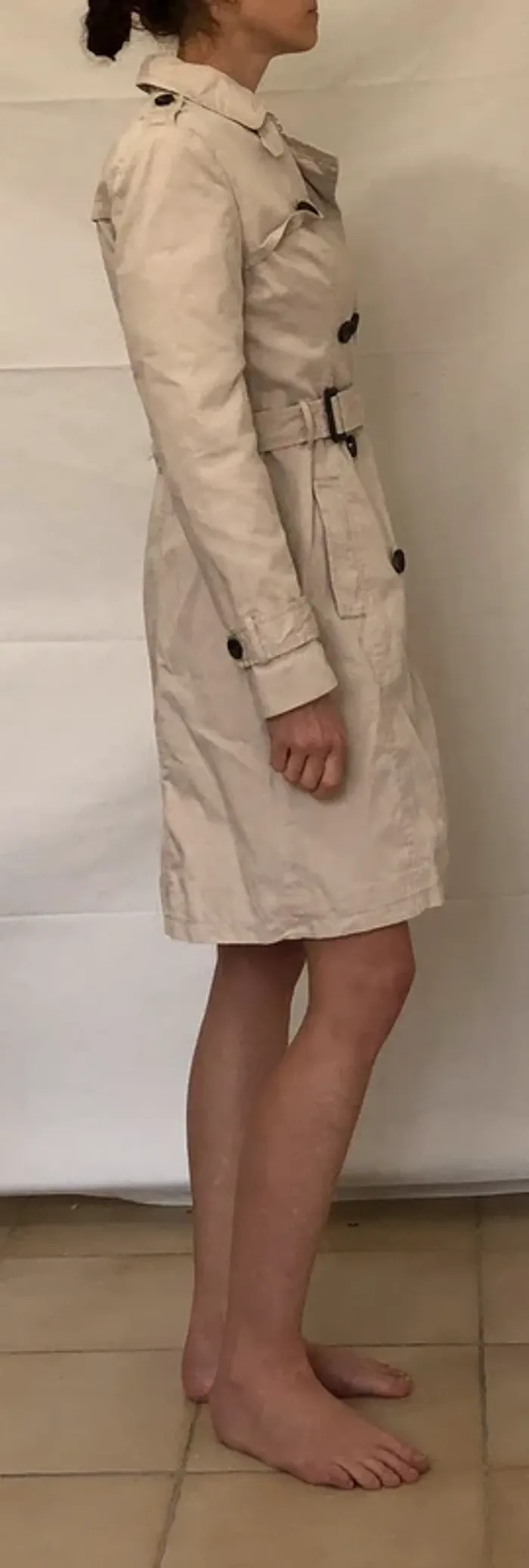 Trench crème avec ceinture Promod taille 38 comme neuf - photo numéro 11