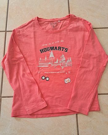 Tee-shirt manches longues rose 8 ans 👧 Harry potter comme neuf