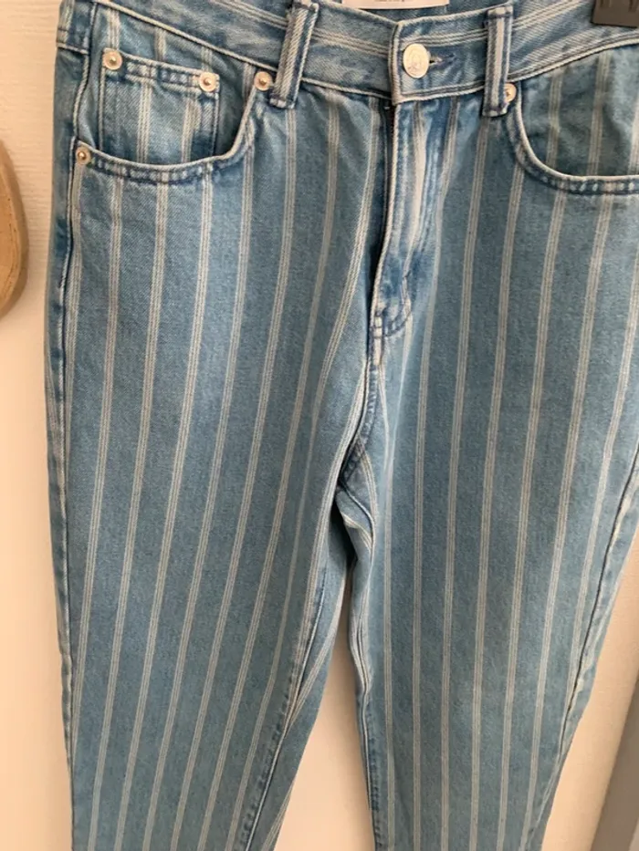 Jean Pull&Bear rayé bleu/blanc - photo numéro 8