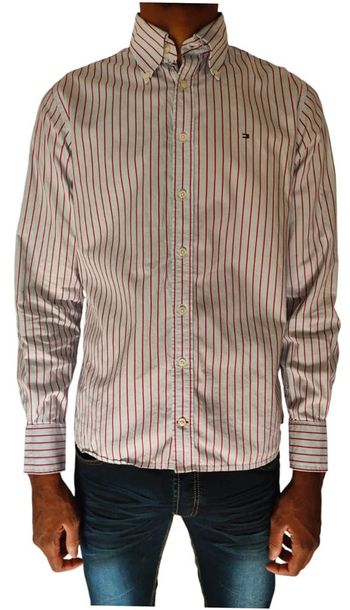 Chemise Rayé Bleu Blanc Rouge Tommy Hilfiger