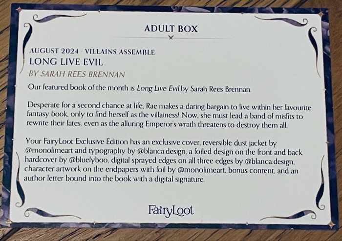 Exclusive limited edition Fairyloot Long Live Evil - photo numéro 2