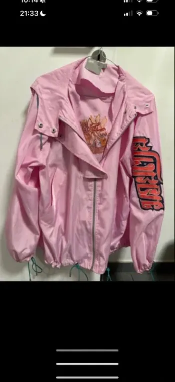 Veste légère oversize rose brodée ASOS taille 32