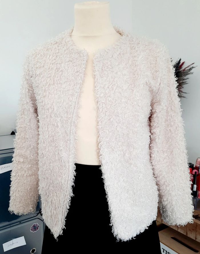 Veste beige femme teddy H&M 34 #lora11femme34