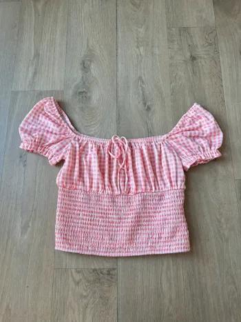 Haut vintage Vichy Rose