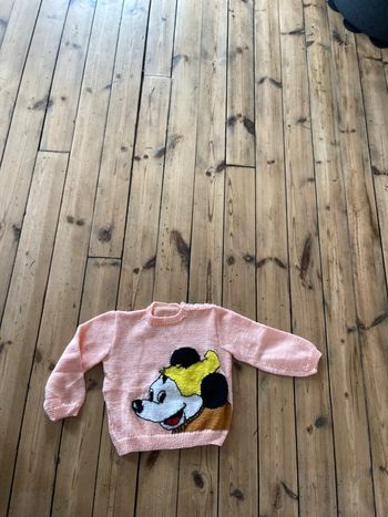 Pull en laine Mickey fait main