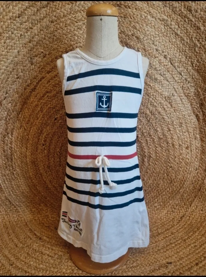 Jolie robe marine à rayure été fille sailing team 6 ans - photo numéro 2
