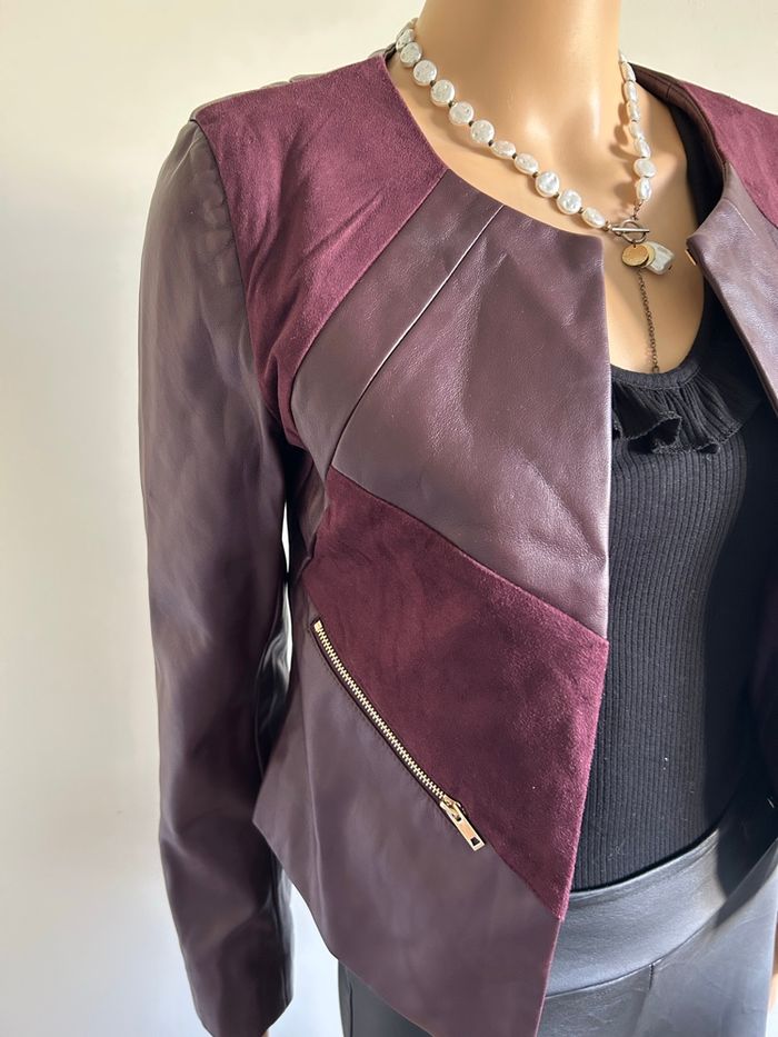 Veste bordeaux bi matière Jus d’Orange taille 1 jamais portée - photo numéro 4