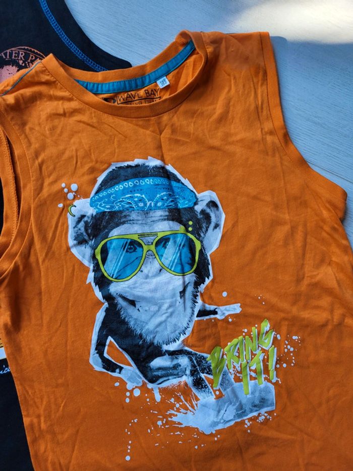 Lot de 2 tee shirts sans manches 14ans neufs - photo numéro 2
