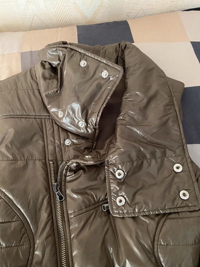 Superbe belle doudoune sans manche Diesel Vintage Y2K brun brillant taille M neuve sans étiquette - photo numéro 10