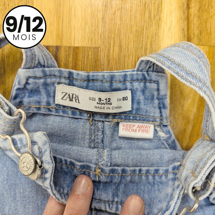 Salopette courte en jeans ZARA neuve 9-12 mois 80 cm - photo numéro 3