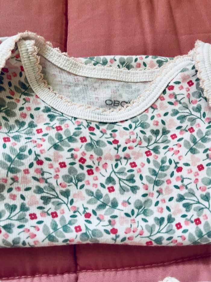 Lot de 3 bodys manches courtes- taille 3 mois- Obaïbi - photo numéro 5